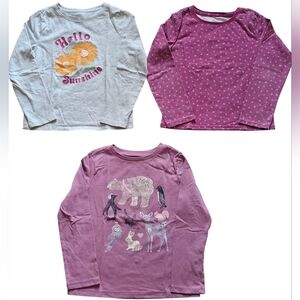Lot of 3 little girl long sleeve tee shirts size Small